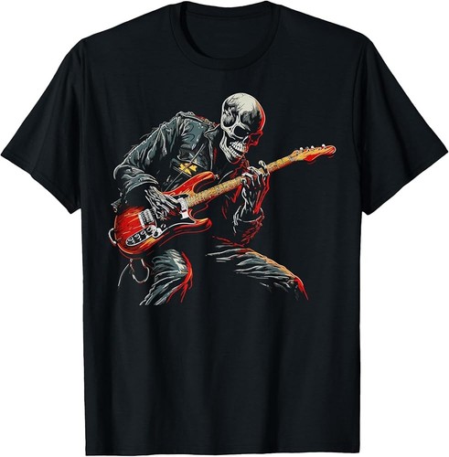 Maglietta d18 skeleton guitar - maglietta,
