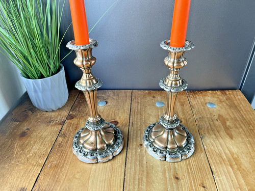 Coppia antichi candelabri - coppia,