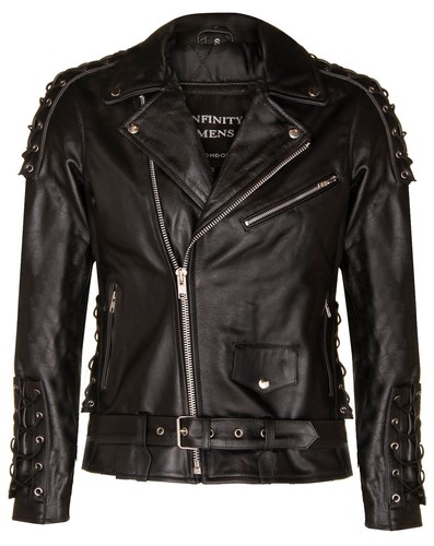 Uomo nero brando biker - nero,