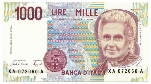1000 lire maria montessori - maria,