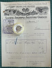 Rara Fattura Pellami Cuoi Soc.Anonima Agostino CAROZZI-Milano 1915
