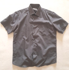 Camicia Uomo 42- 16,5  Maniche Corte Mezza Manica Regular Taschino Grigio __B3