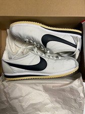 SCARPE SHOES NIKE CLASSIC CORTEZ NYLON USED US 8 UK 7 EUR 41 CM 26 BIANCHE NERE