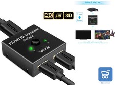 HDMI Splitter 1 in 2 Out techole 2K 4k splitter bidirezionale selezionabile nero