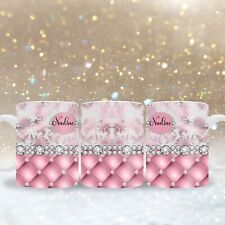 Tazza 3d glitter rosa con nome