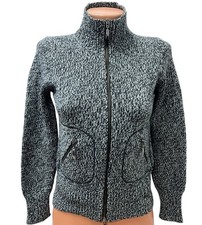 RIVAMONTI - BRUNELLO CUCINELLI size XS - S Grey Cardigan with Wool Zip High Neck