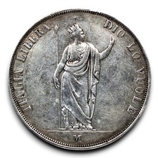 Milano Governo Provvisorio Lombardia 5 lire 1848
