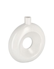 Vaso Bizzotto Elsy con foro in porcellana bianco h 20cm