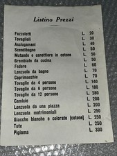 VECCHIO LISTINO PREZZI