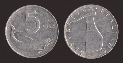 Lire 1968 delfino - lire, timone