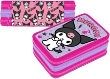 Astuccio Completo 3 Scomparti Hello Kitty e Kuromi –44 Pezzi: Matite, Pennarelli