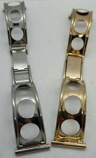 BRACCIALE ACCIAIO E ROSE GOLD RACING VINTAGE mm20 TIPO SCHIAVA N.O.S. ANNI 70