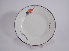 VINTAGE 6 PIATTI DESSERT PORCELLANA INGLESE C.W.S. WINDSOR DECORO ARGENTO