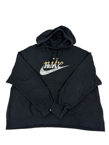 Felpa nike hoodie nera logo - xl,