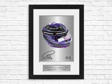 Poster firmato casco Lewis