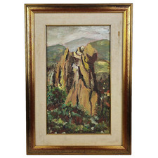 BRUNA CIPRIANI Quadro Dipinto OLIO OPERA CON CORNICE " SASSI DI ROCCAMALATINA "