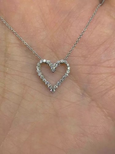 Ciondolo cuore aperto diamante