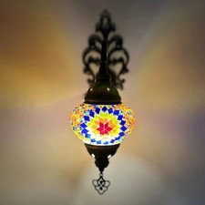 Applique da Parete in Mosaico Stile Tiffany – Lampada Artigianale Turca in Vet