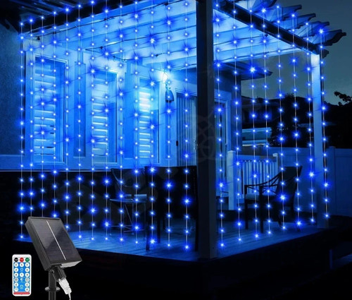 Luci natale tenda blu - natale,