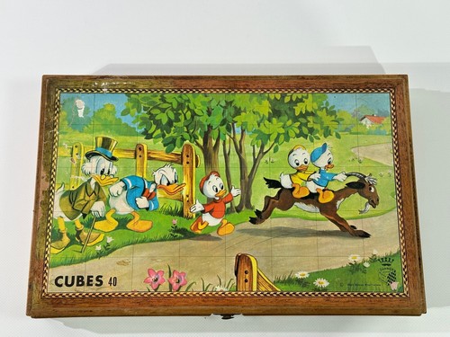Puzzle cubo legno vintage walt - puzzle,