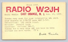 Radioamatore QSL/QSO W2JHH East Orange, NJ 1957 Nazionale HRO-7 Marconi