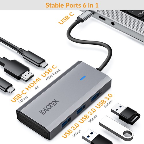 Adattatore hub usb 10 - adattatore, 6/8/10