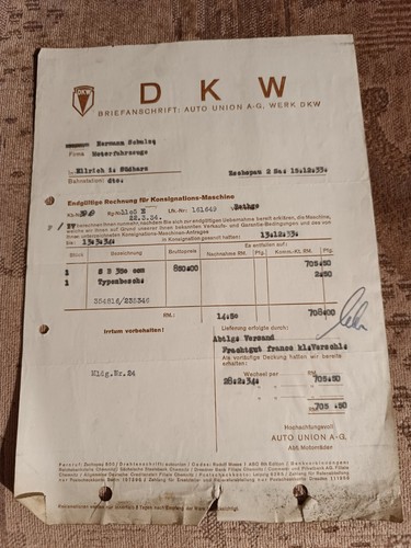 Dkw 350 fattura - 350,