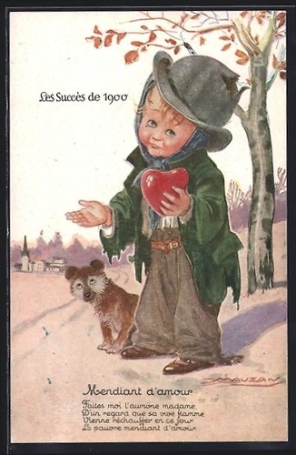 Cartolina artista mauzan - cartolina, d'artista