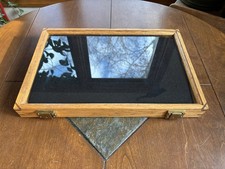 Vetrina vintage in legno di rovere con inserto in schiuma/feltro prodotti S&D 18X12"