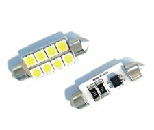 Kit 2 lampadine 8 led siluro con canbus per luce targa e plafoniera