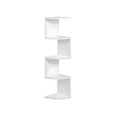 Libreria Scaffale Mensole Parete Angolare Moderna 5 Ripiani ad Angolo Bianco