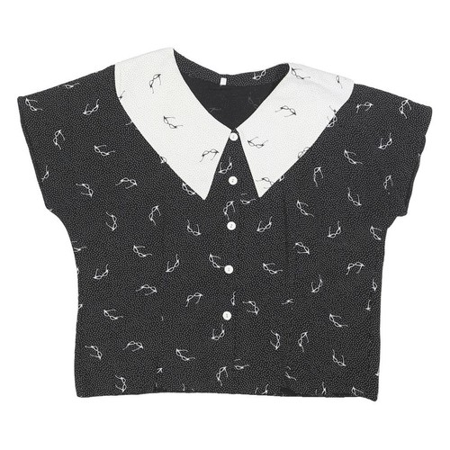 Top donna nero bianco stampa - top,