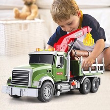 Camion Giocattolo con Tronchi Legno e Gru Veicolo Gioco per Bambini Idea Regalo