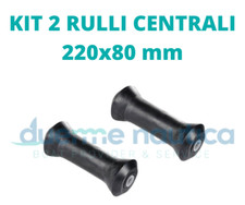 KIT 2 RULLI CENTRALI PER CARRELLO 220X80MM BARCA GOMMONE RULLO CENTRALE