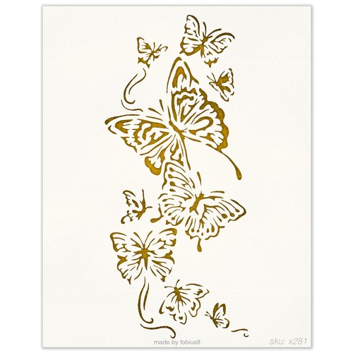 Stencil farfalla farfalle - -,