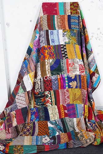 Trapunta kantha patchwork seta
