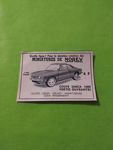 Publicite norev coupe simca - coupe,