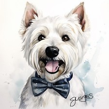 Quadro acquerello arte cane