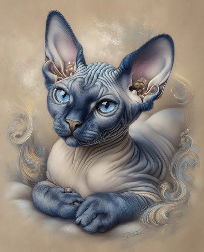 Gatto senza pelo dagli - , occhi