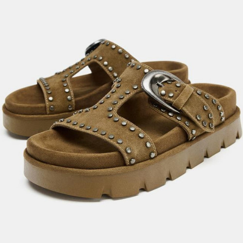 Sandali donna zara verde - verde, kaki