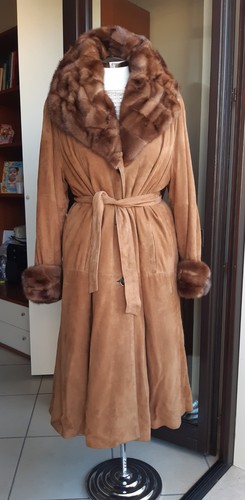 Cappotto pelle scamosciata - pelle,