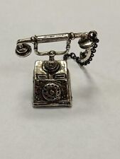 Miniatura telefono in argento vintage da collezione microfusione