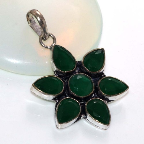 Ciondolo onice verde - , placcato