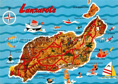 Mappa isole canarie lanzarote - mappa,