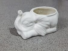 Fioriera di Ceramica Bianca Portafiori Vaso Elefante Vasetto Portafortuna Regalo