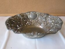 Antico centrotavola in peltro cestino vintage svuota tasche d'epoca soprammobile