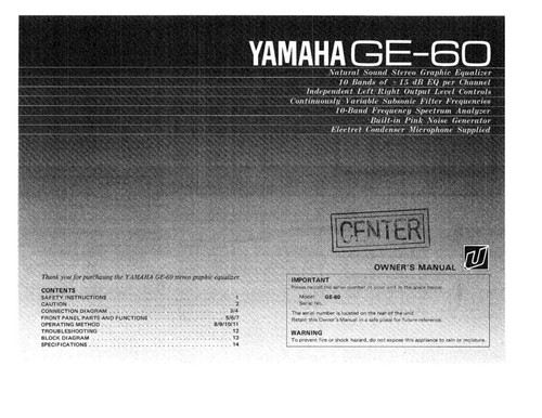 Yamaha equalizzatore - yamaha,