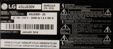 RICAMBI PER TV LG 43UJ630V