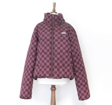 Piumino Vans color borgogna con fantasia a scacchi taglia L