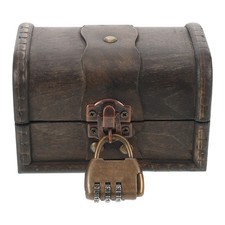  Baule portagioie in legno antico con serratura - Organizzatori di scatole con